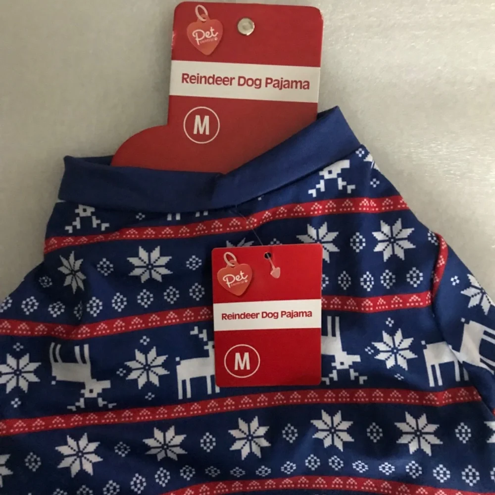 Pet Central Reindeer Dog Pajama NEW Size M-14”/35.56cm